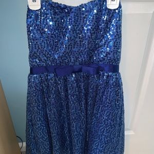Delia's strapless blue dress with sequins
